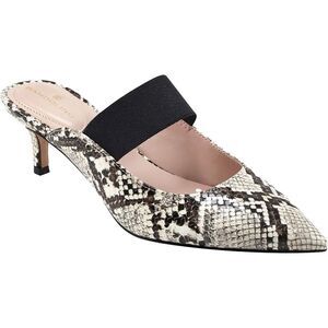 Bandolino Snakeskin Print Mules with Black Strap